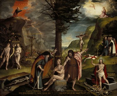 Una alegoría del Antiguo y Nuevo Testamento de Hans Holbein der Jüngere
